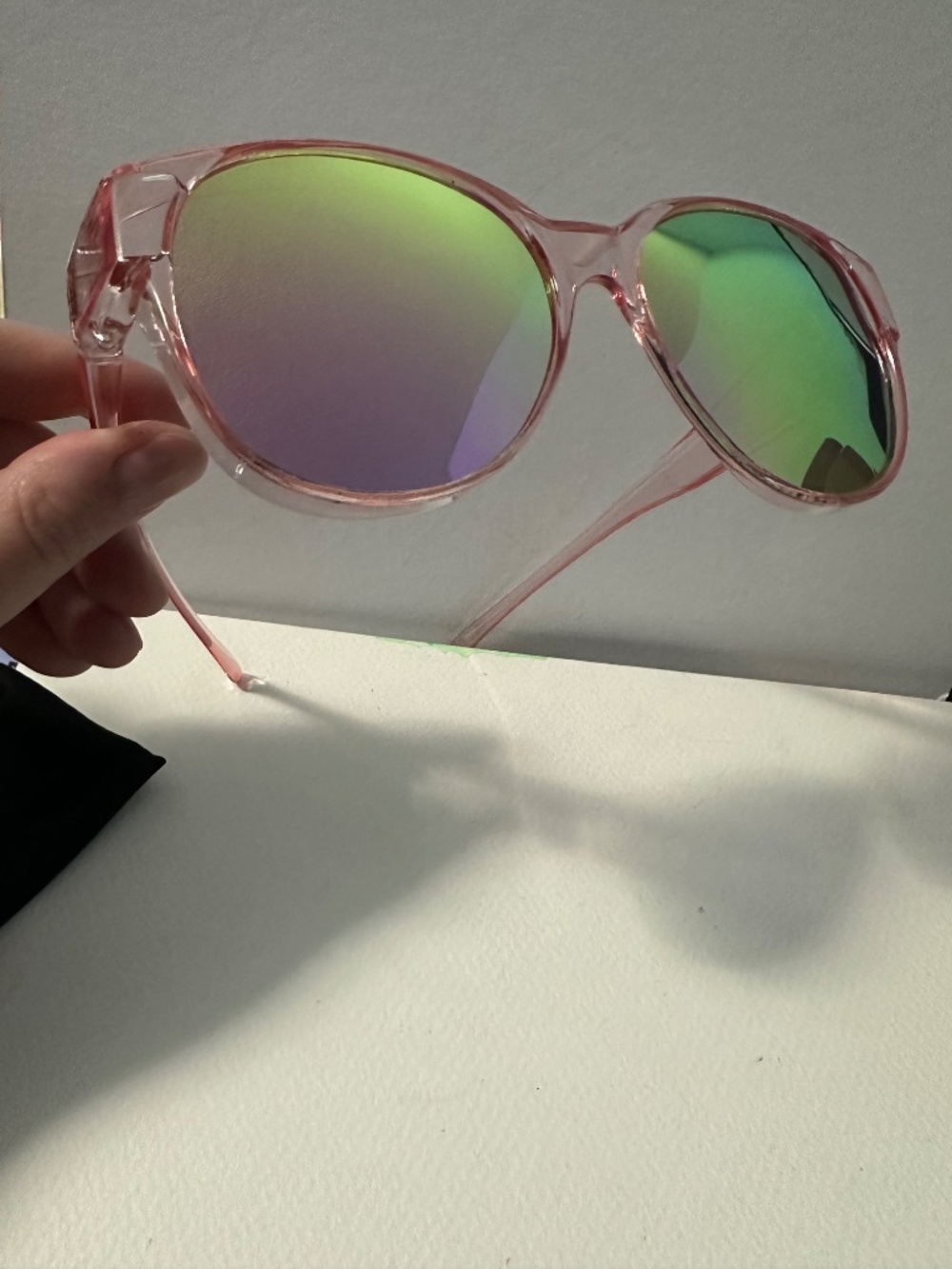 SAINT Functional Eyewear Oversized Fit-Over Sunglasses Pink Mirrored Lenses NEW